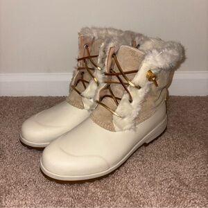 Sperry Womens Size 10 Winter Faux Fur Lined Zip Up Boot